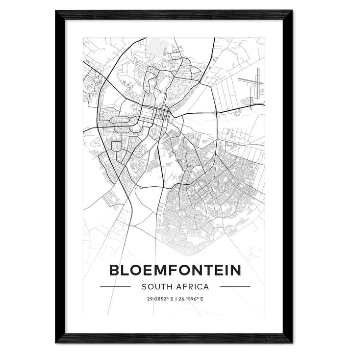 Bloemfontein City Map Art
