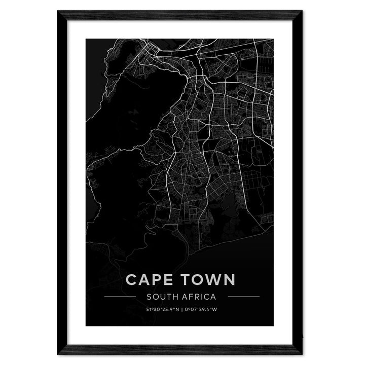 Cape Town City Map Art
