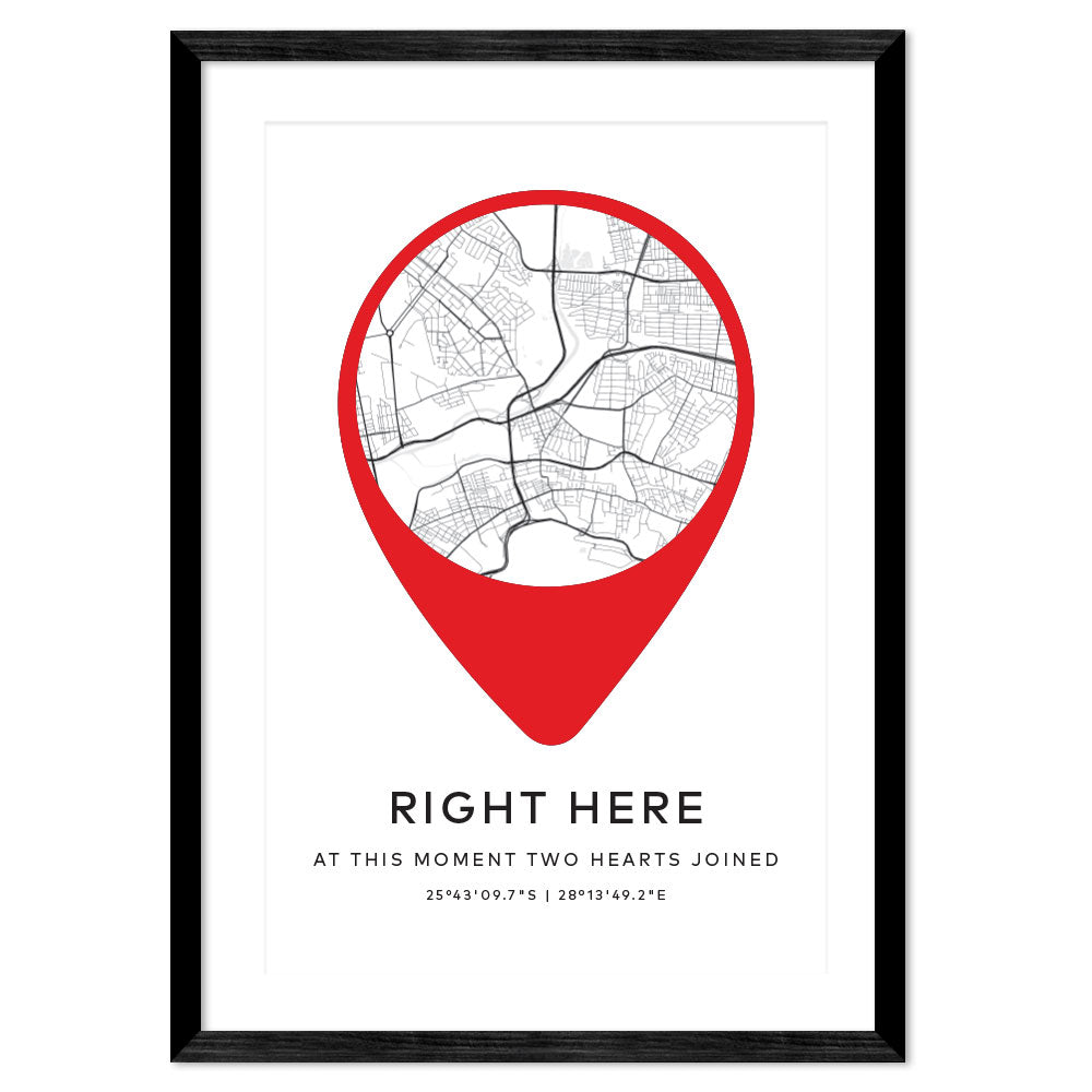 Personalised City Map Art | Location Pin