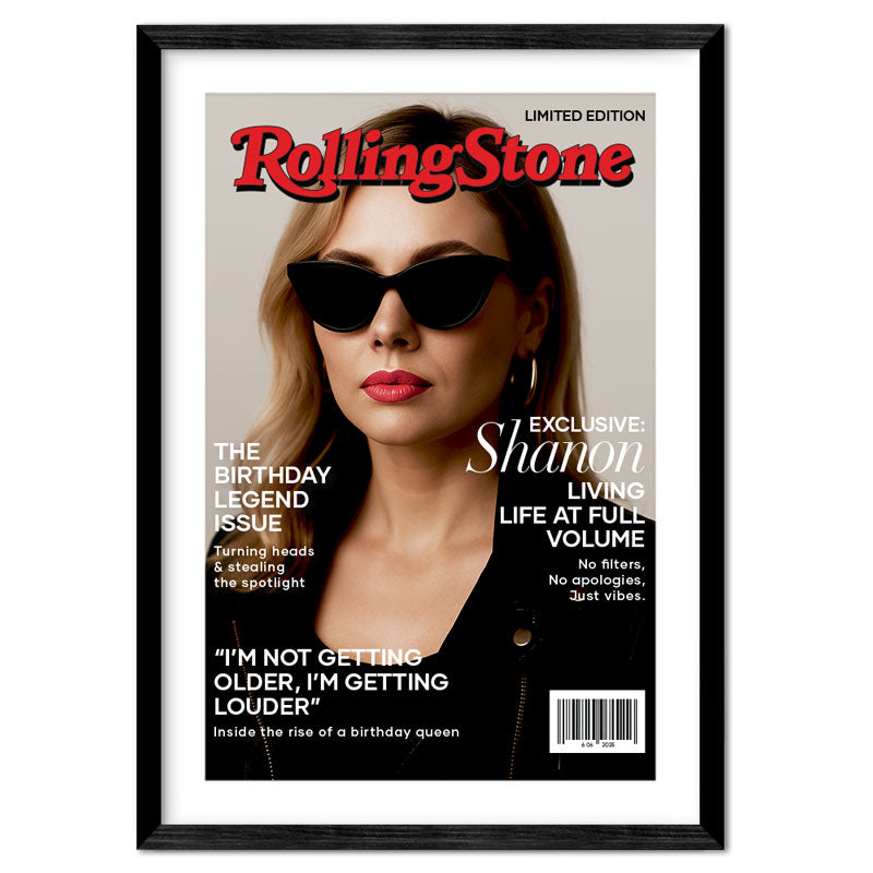 Custom Rolling Stone Magazine Cover – Rock 'n Roll Gift for Legends
