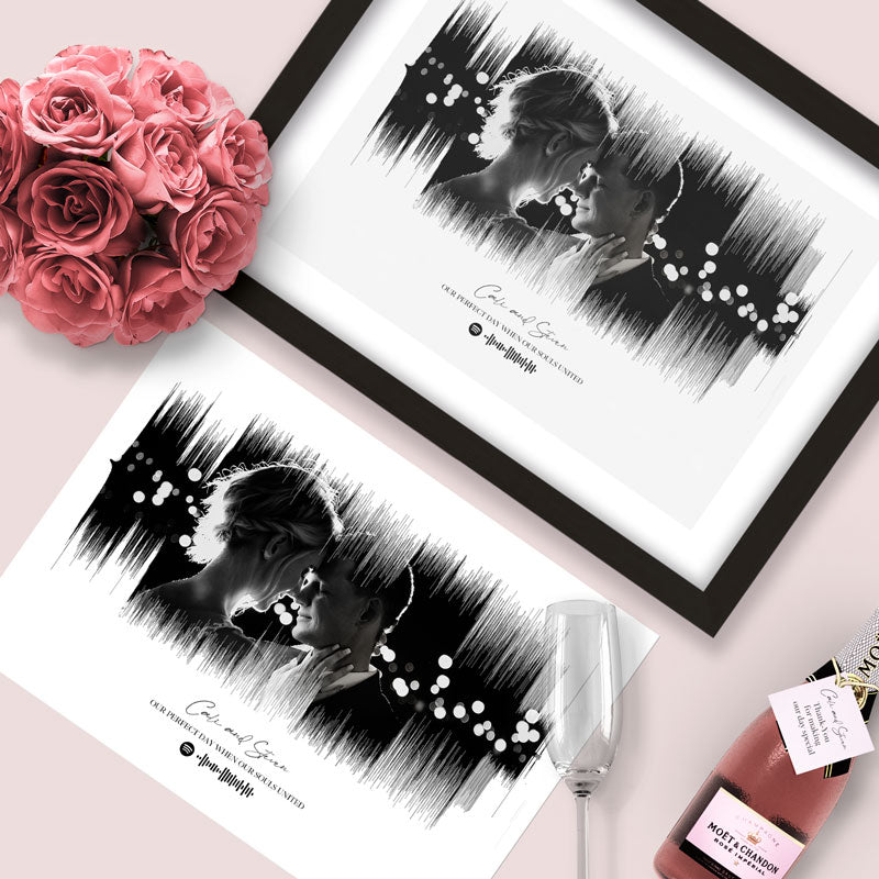 sound wave art - photo in sound wave poster and frame