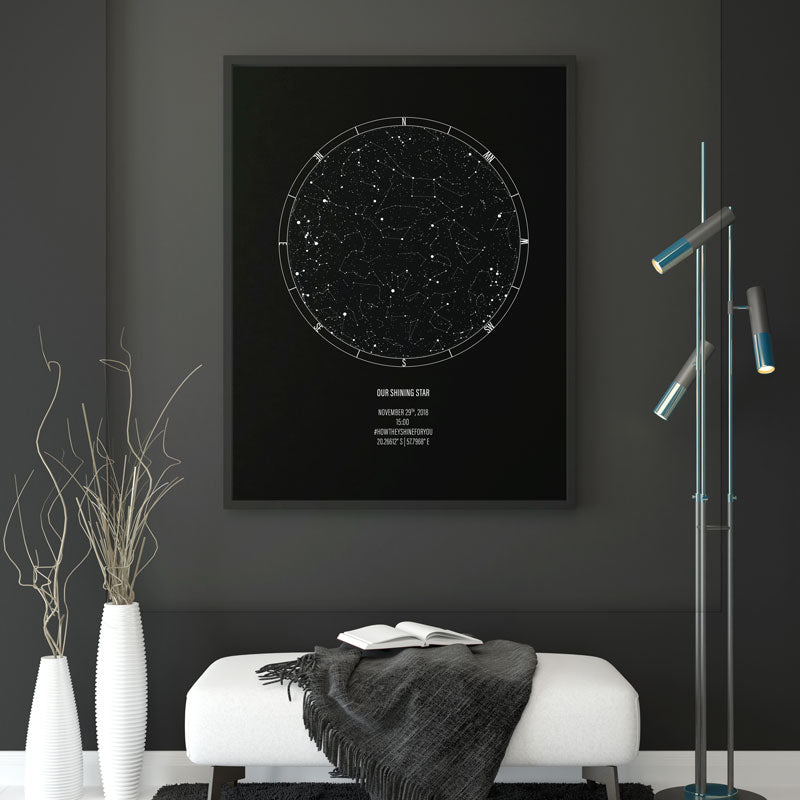 star map on wall