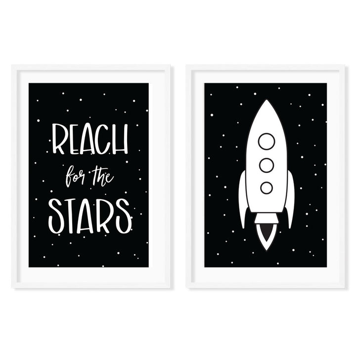 Kids Wall Art │ Rocket & Reach for the Stars