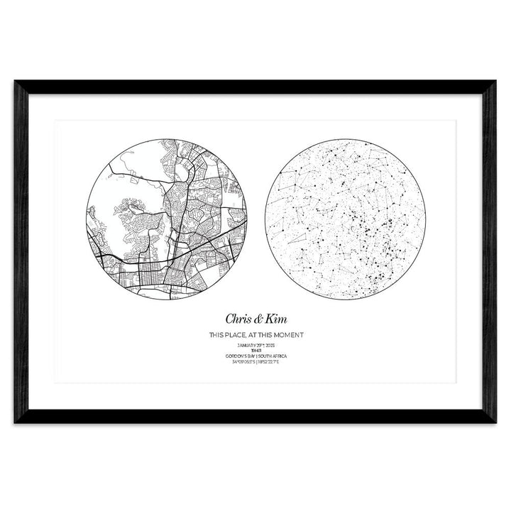 Personalised Custom City Map | Twin City Map & Star Map