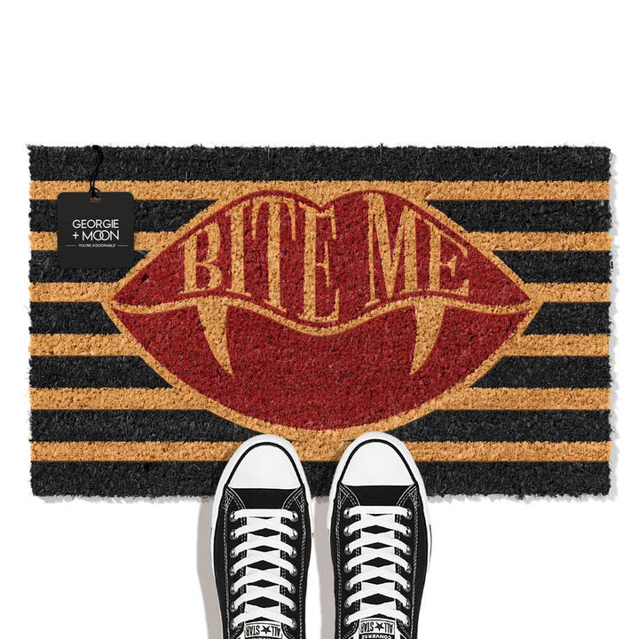 Bite Me Vampire Lips Doormat | Halloween Doormat