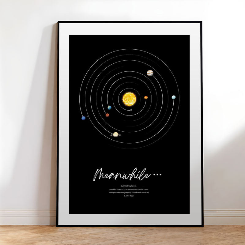 Celestial Custom Solar System Map Poster