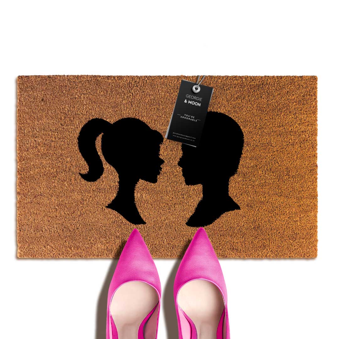 Barbie Doormat | Silhouettes of Barbie & Ken