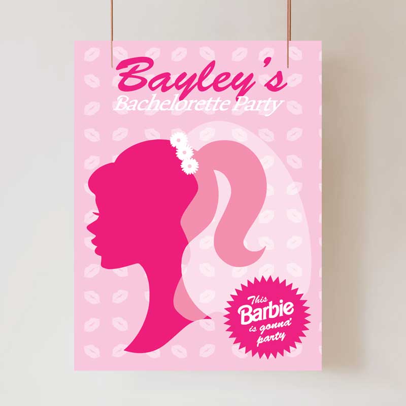 Personalised Barbie Welcome Sign