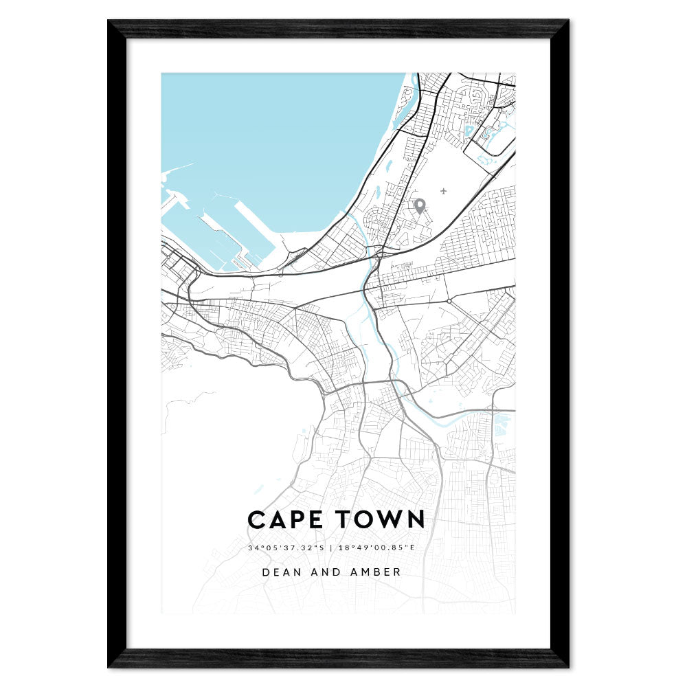 Personalised Custom City Map | Blue Various Shape Choice