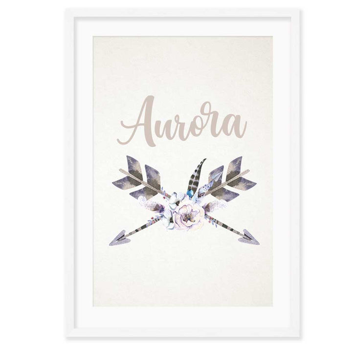 Personalised Kids Wall Art | Watercolour Boho Arrows
