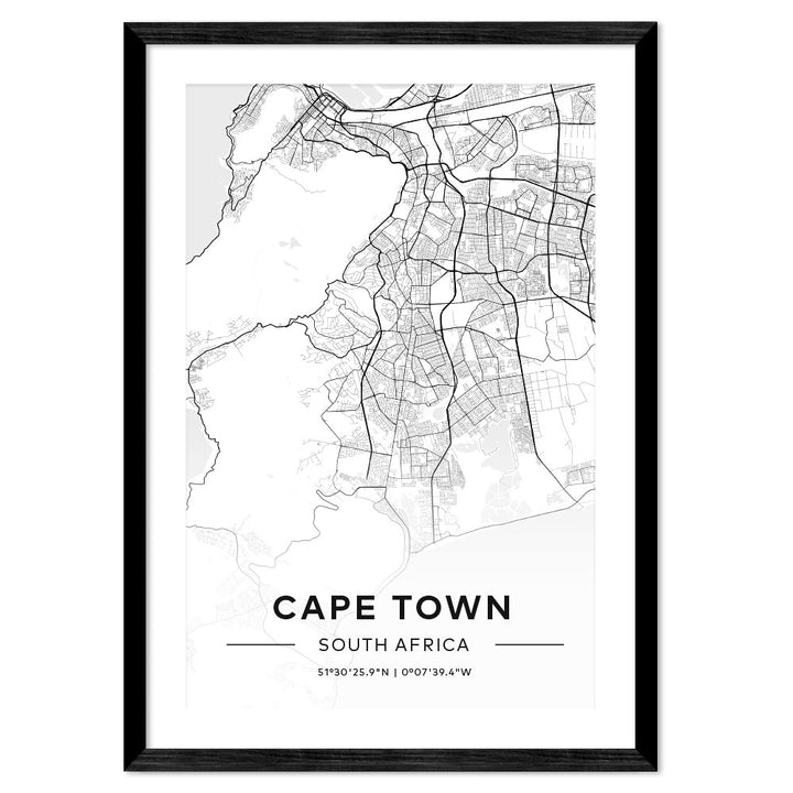 Cape Town City Map Art