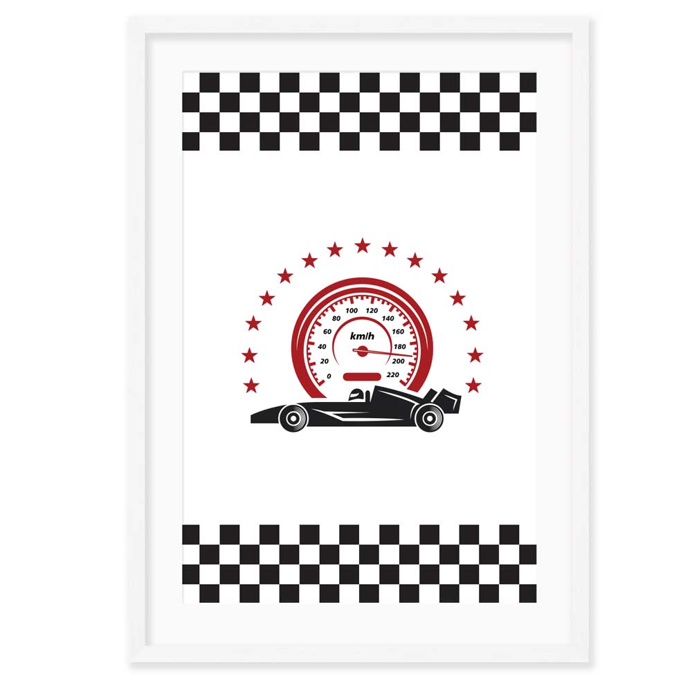 Personalised Kids Wall Art │Racing Car and Name