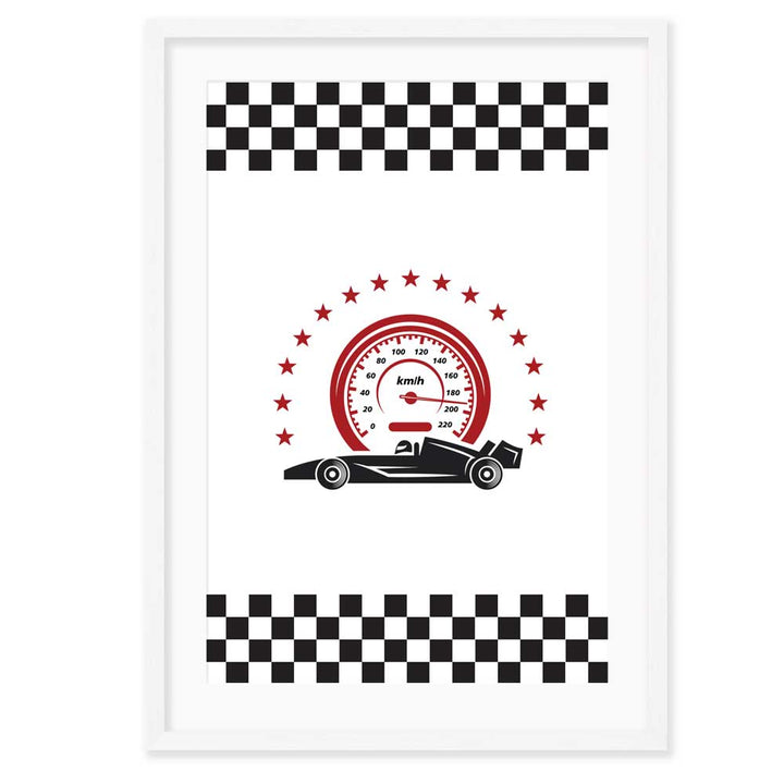Personalised Kids Wall Art │Racing Car and Name