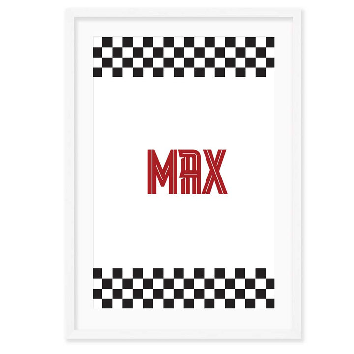 Personalised Kids Wall Art │Racing Car and Name