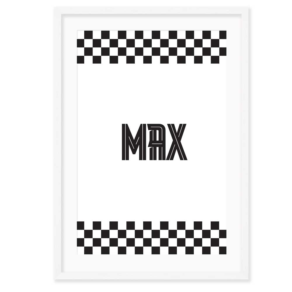 Personalised Kids Wall Art │Racing Motorbike Theme and Name