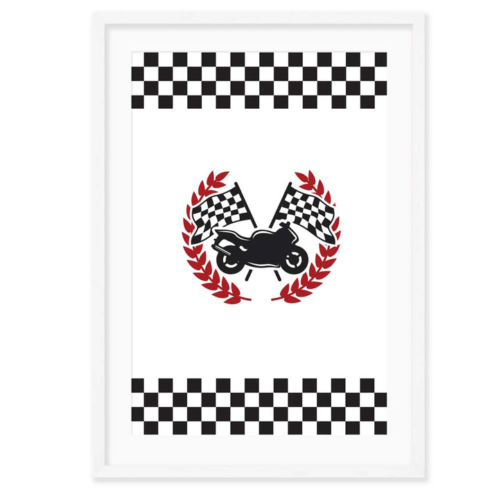Personalised Kids Wall Art │Racing Motorbike Theme and Name