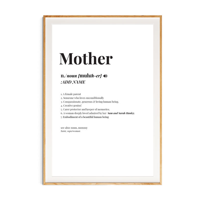 Dictionary Quote Mother's Day Print