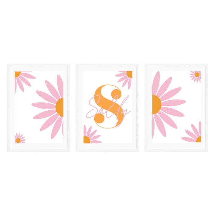 Personalised Kids Wall Art │Daisies and Name
