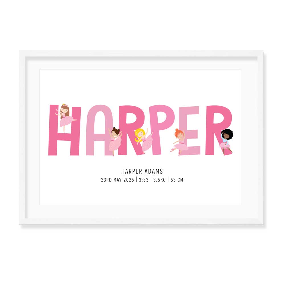 Personalised Kids Wall Art │Ballerina's in Name