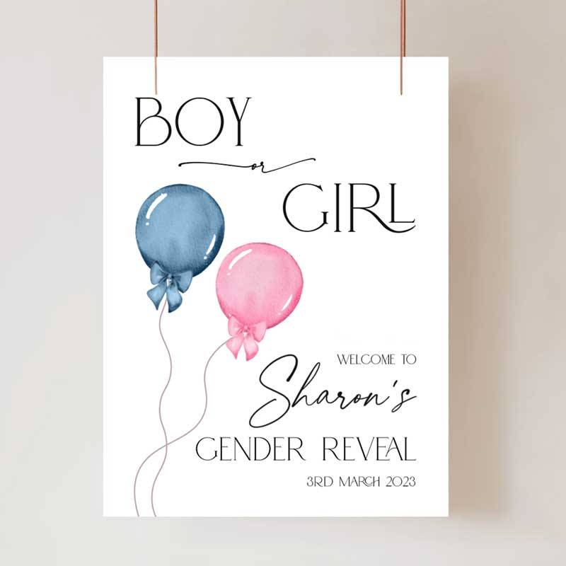 Personalised Gender Reveal Welcome Sign