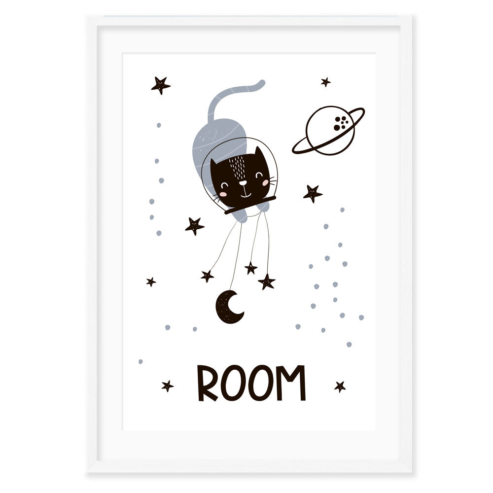 Personalised Kids Wall Art │Astronaut Cats