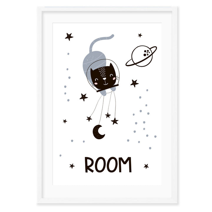 Personalised Kids Wall Art │Astronaut Cats