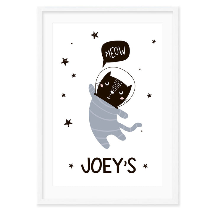 Personalised Kids Wall Art │Astronaut Cats