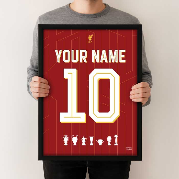 Personalised Liverpool Shirt Poster – Add Your Name & Number