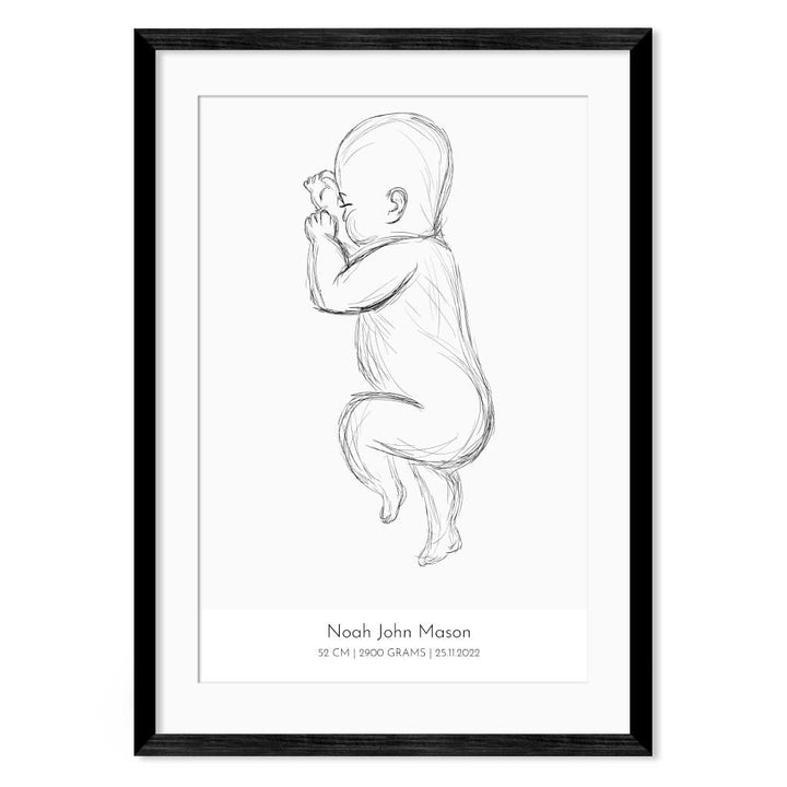1:1 Baby Scaled - Metric - 50x70 Personalised Baby Birth Poster