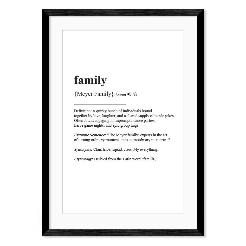 Personalised Dictionary Quote Poster