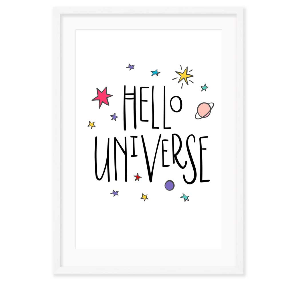 Personalised Kids Wall Art │Hello Universe Space poster