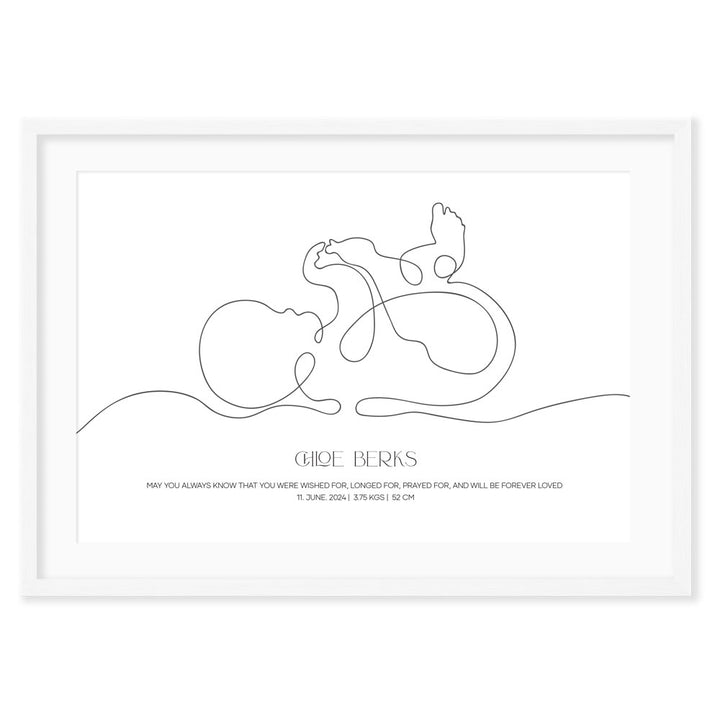 Personalised Kids Wall Art │ Baby Line Art Poster 3