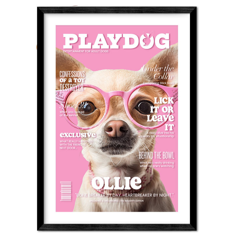 Custom PLAYDOG Magazine Cover – Funny Pet Gift for Dog Lovers