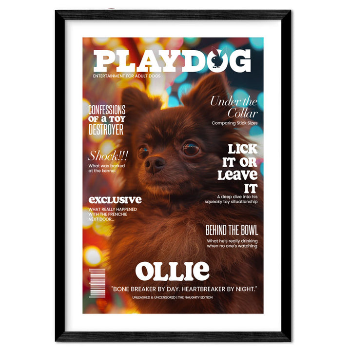 Custom PLAYDOG Magazine Cover – Funny Pet Gift for Dog Lovers