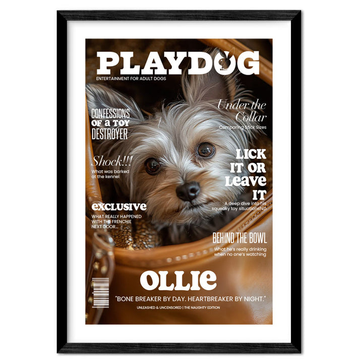 Custom PLAYDOG Magazine Cover – Funny Pet Gift for Dog Lovers