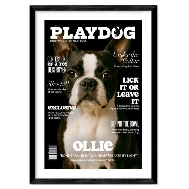 Custom PLAYDOG Magazine Cover – Funny Pet Gift for Dog Lovers