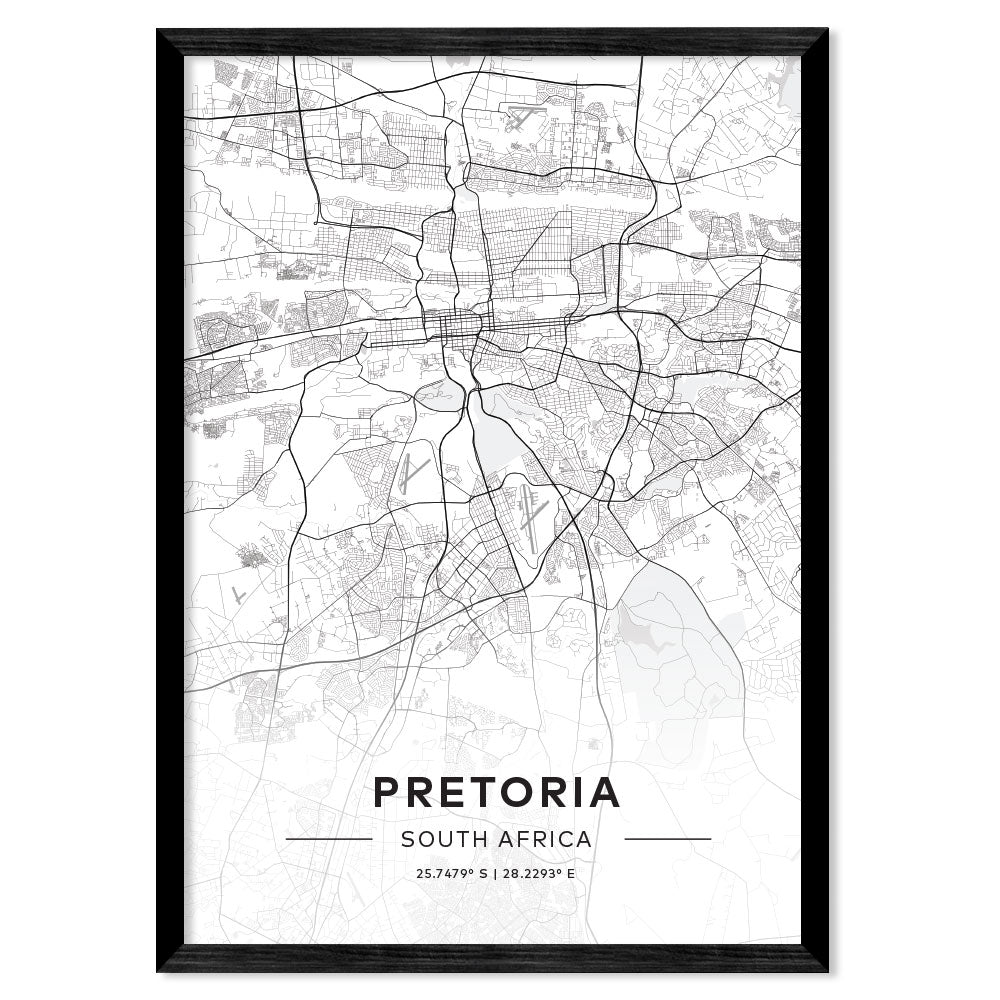 Pretoria City Map Art