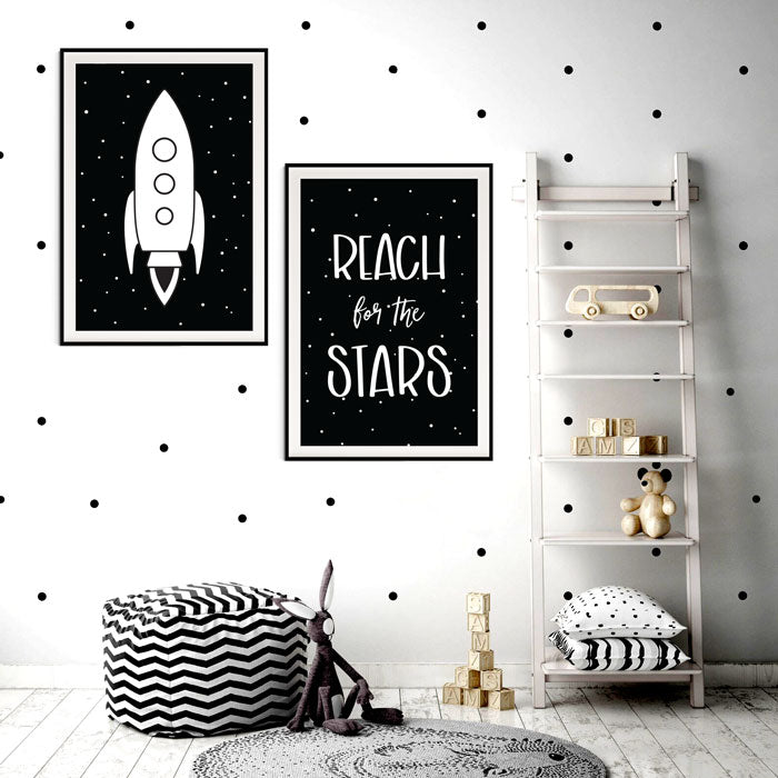 Kids Wall Art │ Rocket & Reach for the Stars