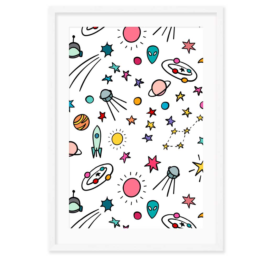 Kids Wall Art │Rise and Shine Space Poster