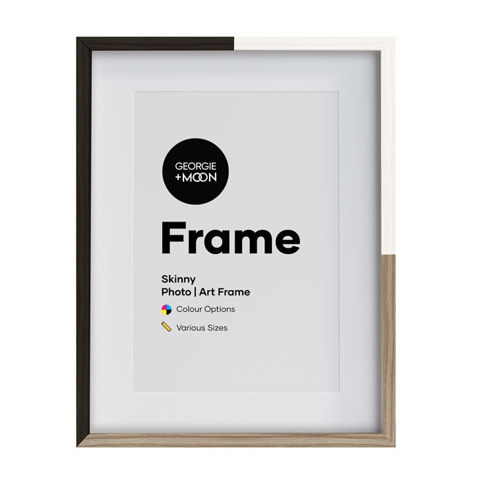modern skinny box frame with various colours - wood black and white perfect for framing art and photos 