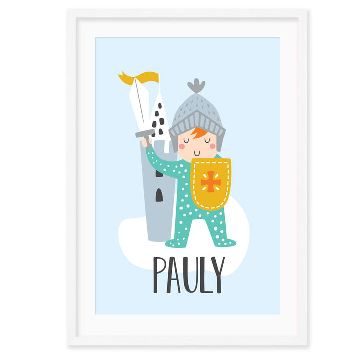 Personalised Kids Wall Art │Knights and Dragons
