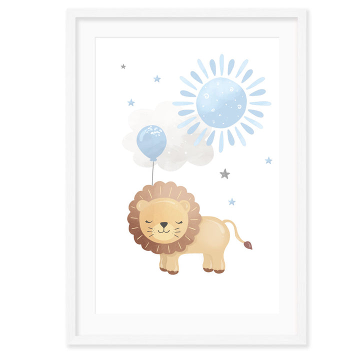 Kids Wall Art │Animals and Balloons Blue