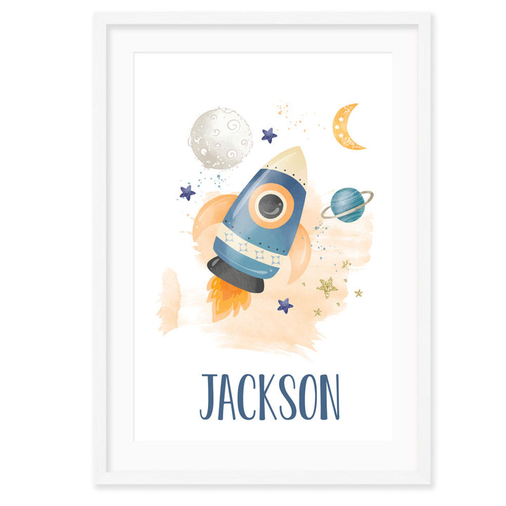Personalised Kids Wall Art │Astronaut Watercolour Blue Jackson