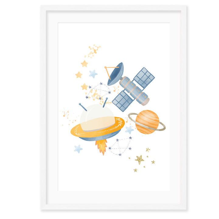 Personalised Kids Wall Art │Astronaut Watercolour Blue Jackson