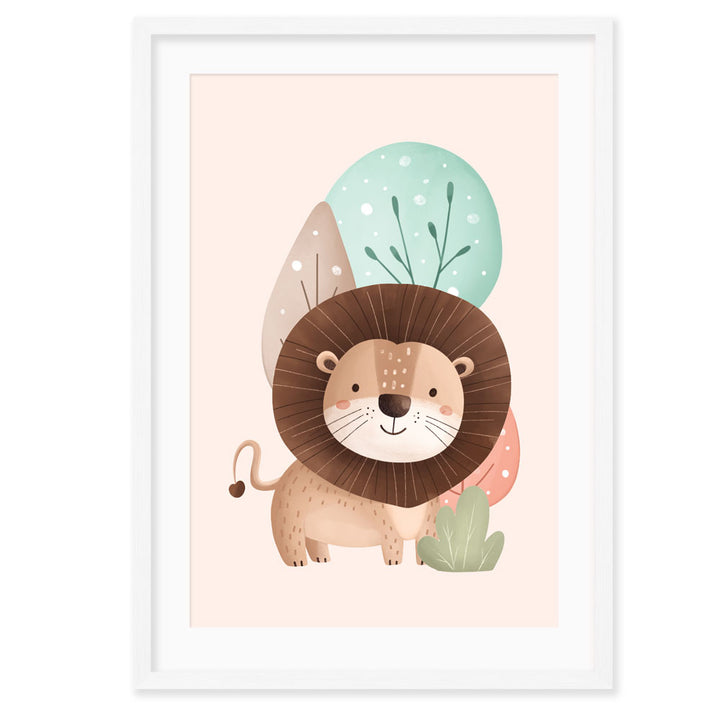 Kids Wall Art │Ellie Giraffe and Lion Baby Jungle