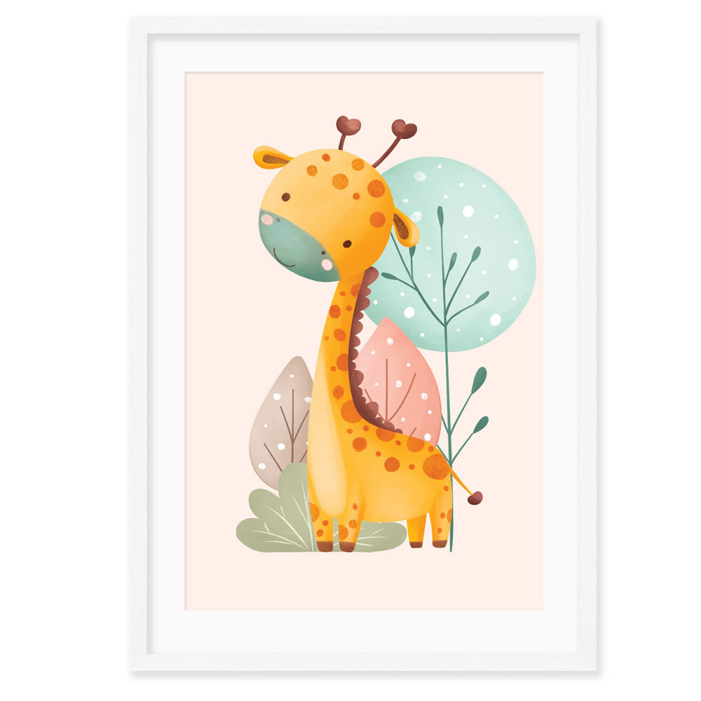 Kids Wall Art │Ellie Giraffe and Lion Baby Jungle