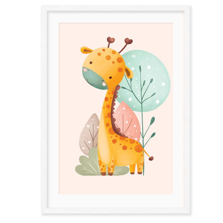 Kids Wall Art │Ellie Giraffe and Lion Baby Jungle