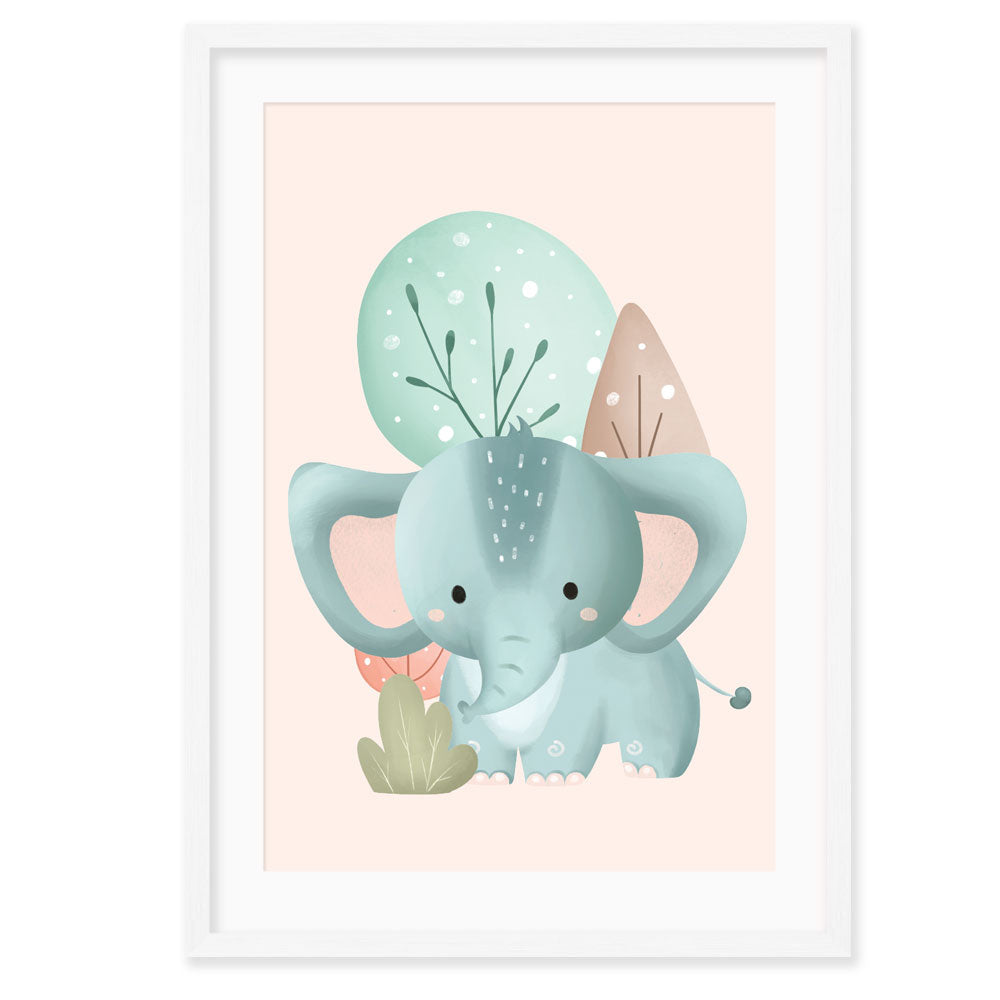 Kids Wall Art │Ellie Giraffe and Lion Baby Jungle