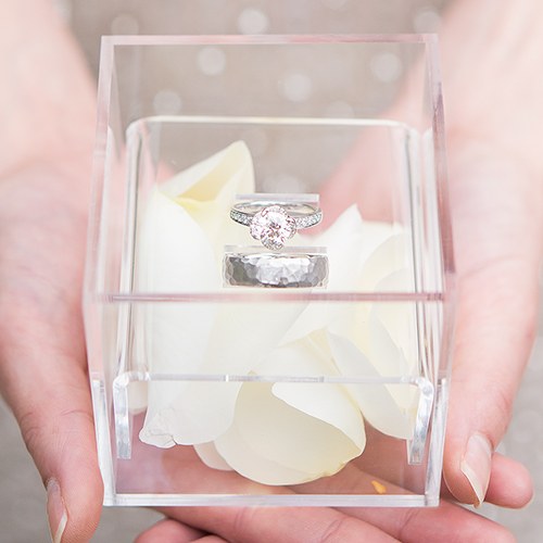 acrylic ring box - perspex wedding ring box