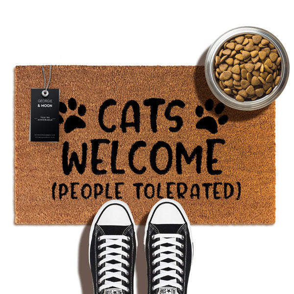 Custom Doormat - Cats Welcome People Tolerated